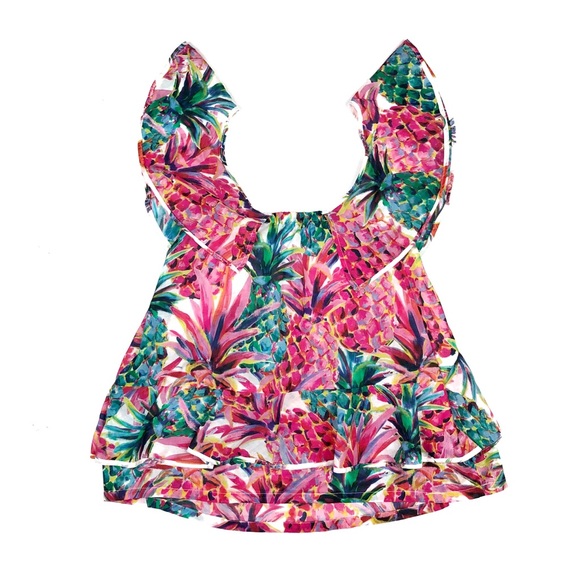 J. Crew • Ruffle Top In Ratti Painted Pineapple - Picture 3 of 7